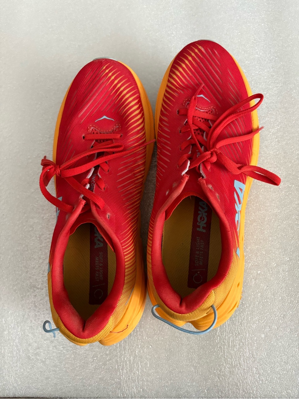 [7.5D]Hoka Rincon 3 Red and Orange men Athletic Sneakers